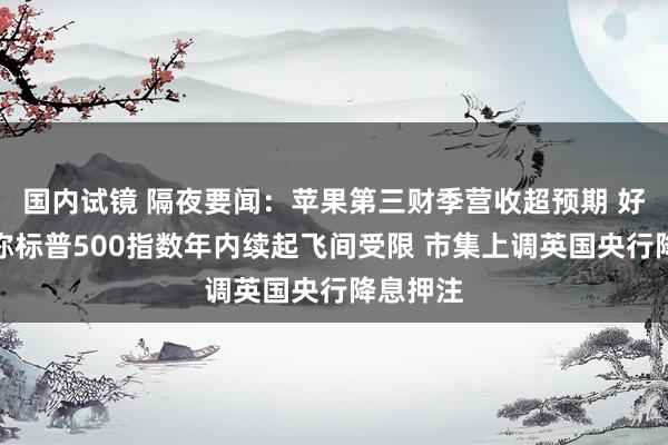 国内试镜 隔夜要闻：苹果第三财季营收超预期 好意思银称标普500指数年内续起飞间受限 市集上调英国央行降息押注