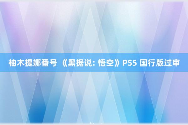 柚木提娜番号 《黑据说: 悟空》PS5 国行版过审